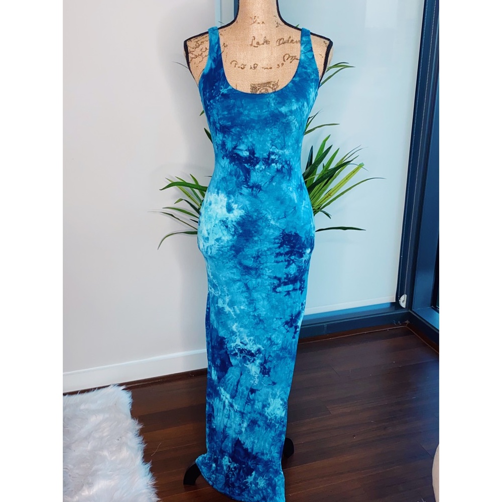 Blue Tie Dye Dress